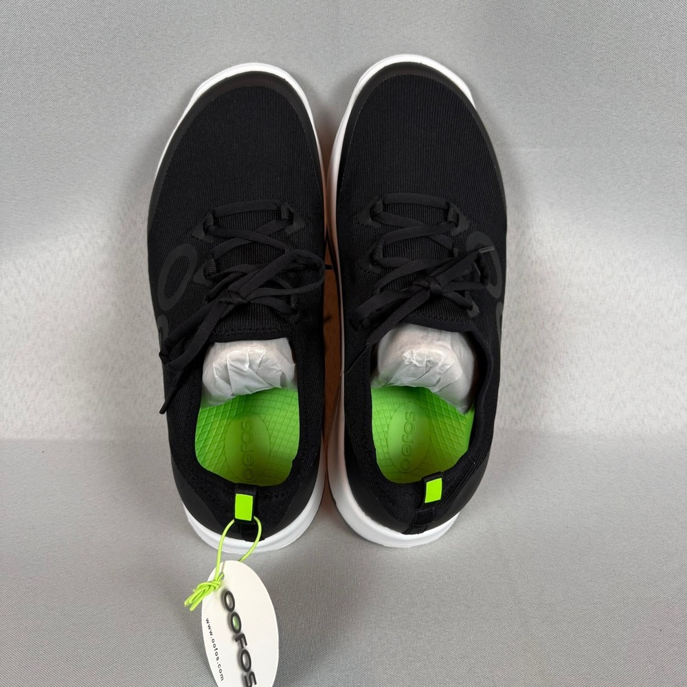 Oofos OOmg Sport LS Recovery Sneakers Mens 11 Black White Lace-Up Light New NIB - Picture 7 of 8